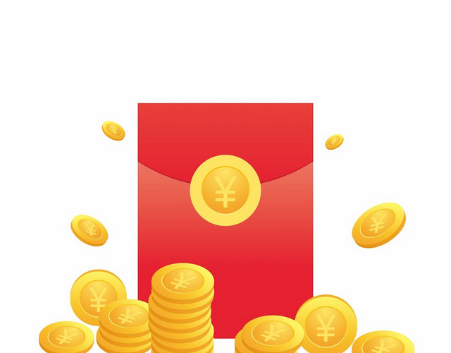 简约金币春节新年过年红包素材
