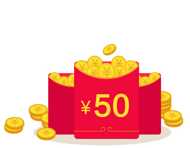简约春节新年过年金币红包素材