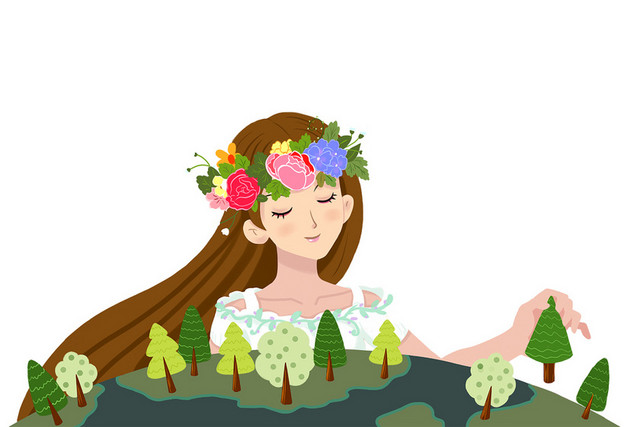 植树节卡通植树儿童插画素材