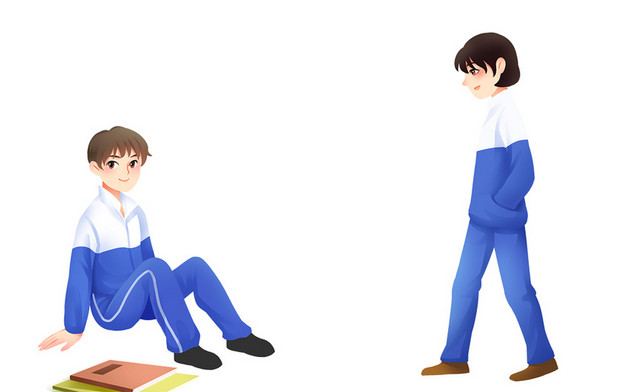 少男少女五四青年节学生校服素材