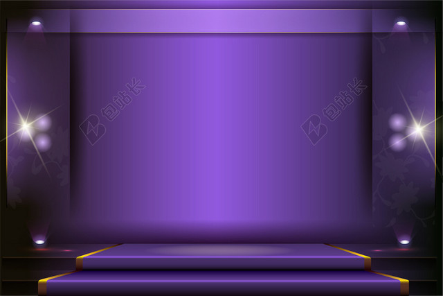 紫色矢量舞台背景素材
