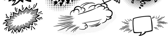 手绘漫画气泡对话框聊天卡通对话框素材