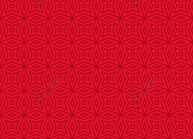创意四角星红色鼠年新年中式花纹底纹背景