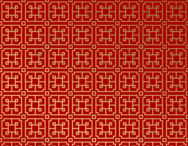 中国风红色鼠年新年金色中式花纹底纹背景