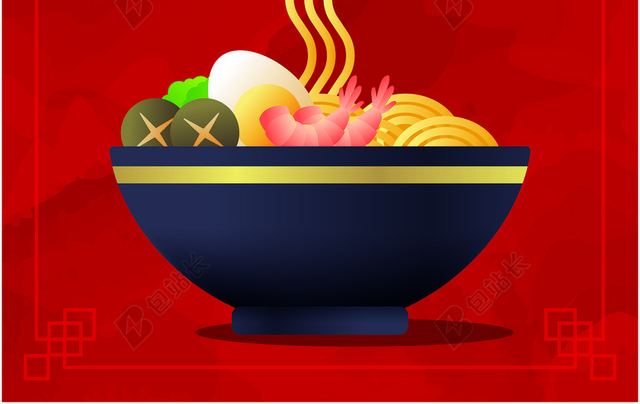 红色喜庆美食背景