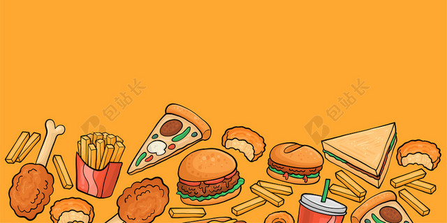卡通食物美食背景