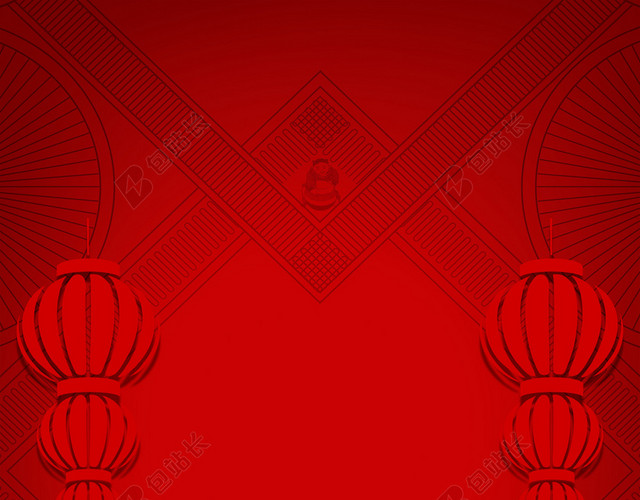 红色喜庆元宵节新年春节节日海报背景