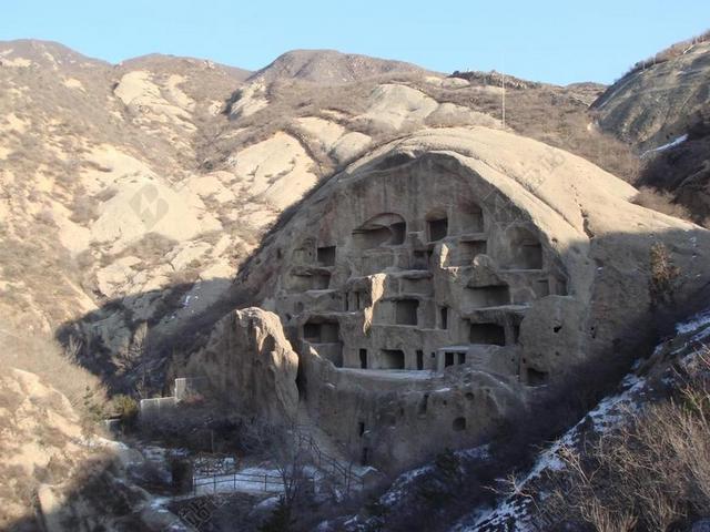 中国 洞穴 历史 洞的房子 山 悬崖 废墟 古代