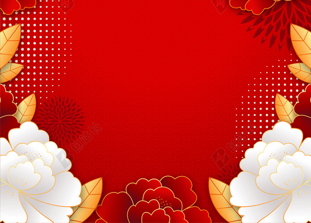 创意矢量红色喜庆中式新年背景素材