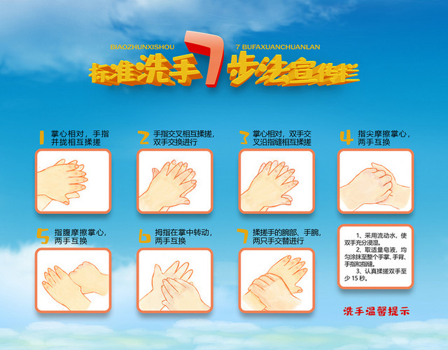 简约病毒预防洗手素材