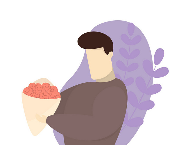 简约矢量情人节卡通人物卡通情侣插画素材