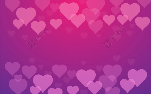 矢量紫色浪漫情人节爱心光效背景素材
