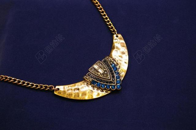 珠宝 宝石 拖车 东方 蓝色 黄金 时尚饰品 时尚 链