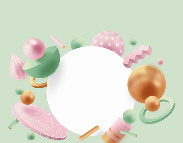 矢量立体C4D妇女节电商促销花边边框素材