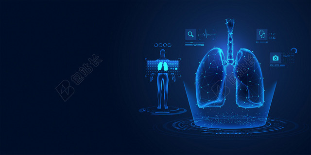 科幻高级肺部荧光科技未来感新型肺炎新冠海报