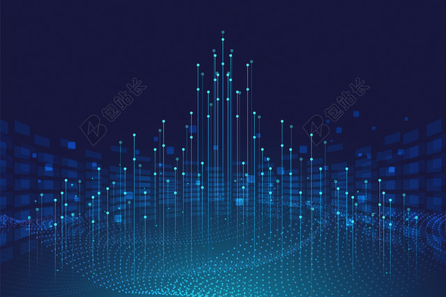 科技感背景科技背景蓝色荧光科技数字化大数据数字分布科技科幻会议背景会议展板