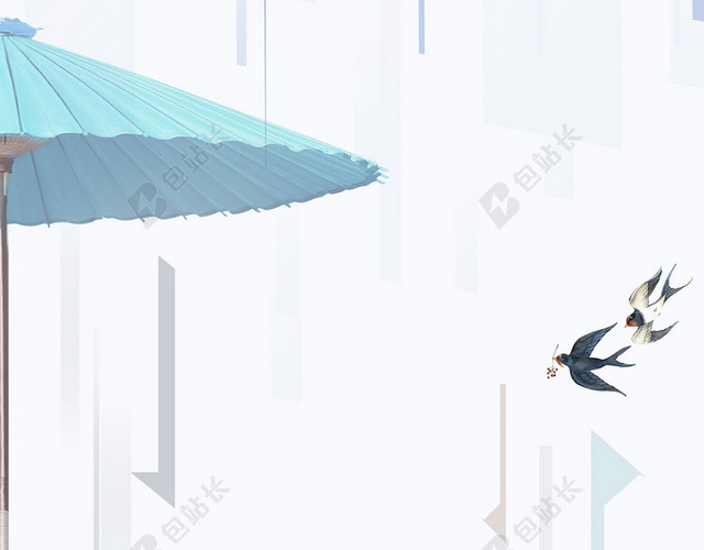 简约文艺小清新清明节清明雨伞追思故人背景素材