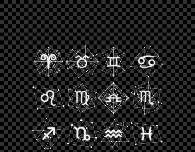 手绘十二星座符号矢量图素材