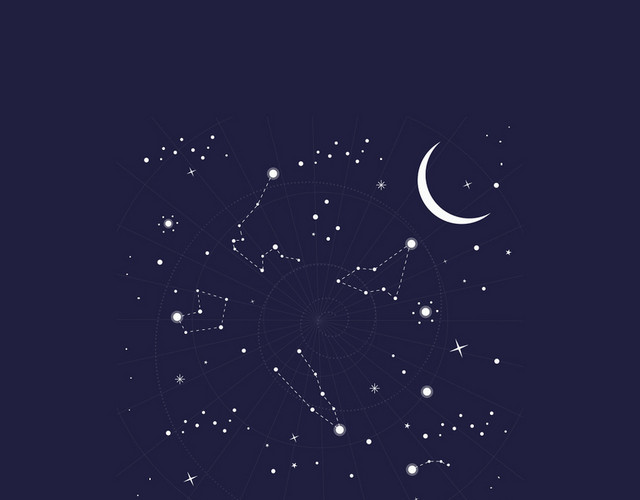 十二星座星星月亮矢量图