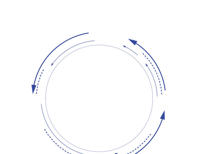 简约蓝色圆形箭头边框矢量素材
