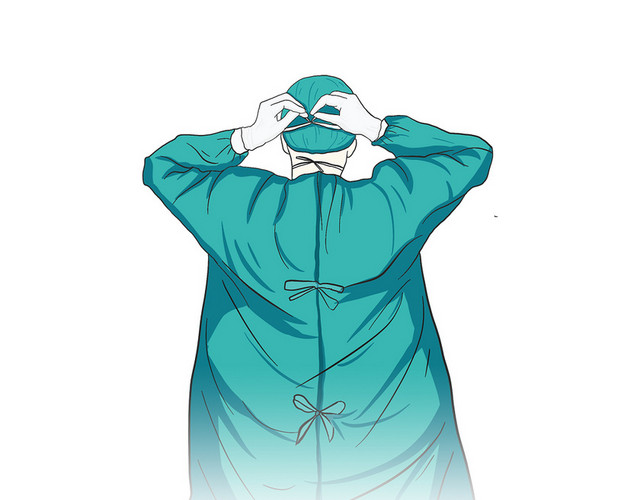 中国医师节医生背影PNG素材