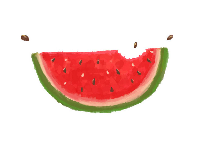 手绘水彩夏天夏日水果西瓜矢量素材