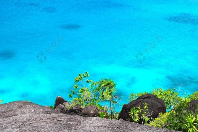 海 引导 塞舌尔 水 船舶 加勒比 马尔代夫 海滩 石头