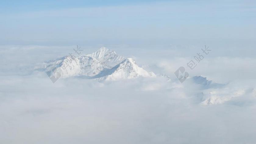 雪山 航拍 黄龙