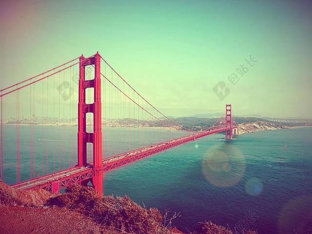 金门大桥 吊桥 桥 旧金山 美国 美国加州 名胜古迹 钢索