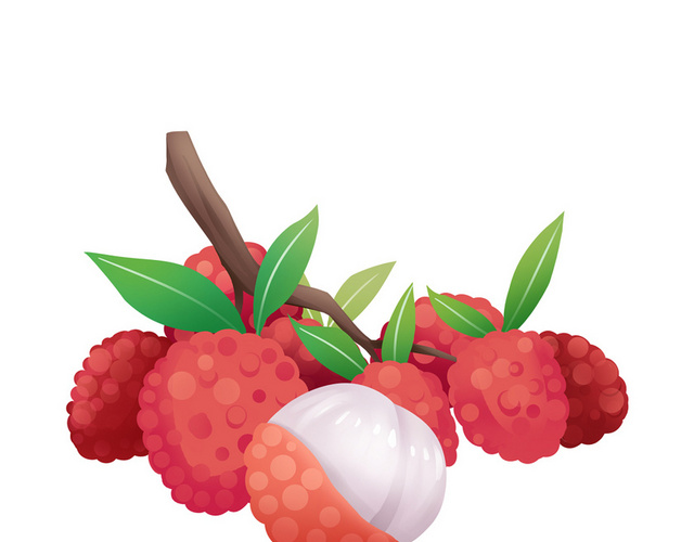 夏季夏天元素水果荔枝PNG素材