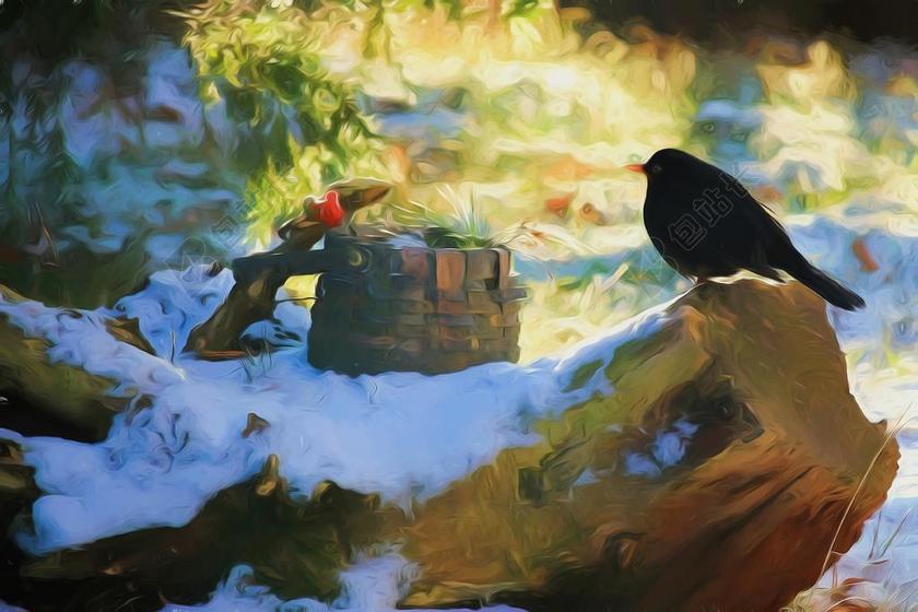 绘画 照片油画 艺术 艺术品 创新 数字艺术 数字绘画 树桩