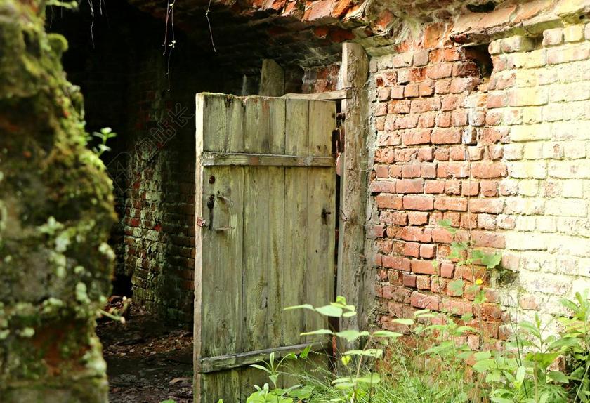 门 入口 旧 废墟 地下 破败 地下室 弃 砖