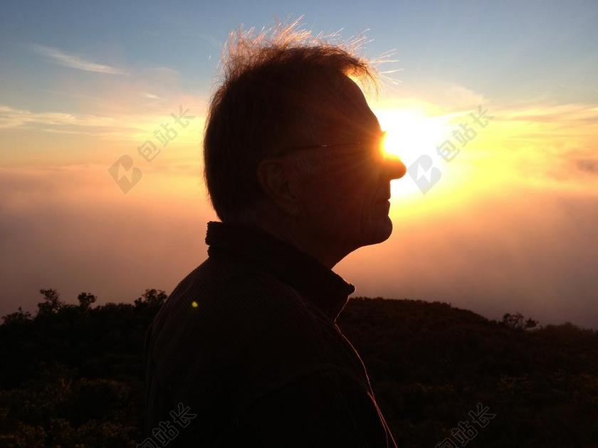 男子 人 视觉 启示 太阳 转型 超越 精神 光 铭记