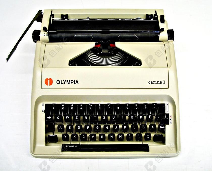 白色的老式打字机背景图片