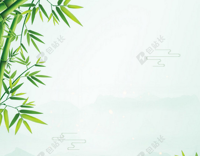 端午绿色小清新端午节粽子龙舟竹叶传统节日风俗海报背景