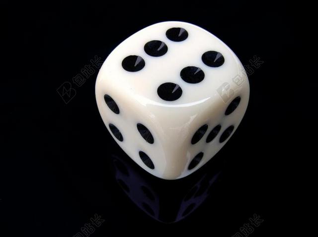 黑白游戏经典一个骰子骰子数字游戏背景图片