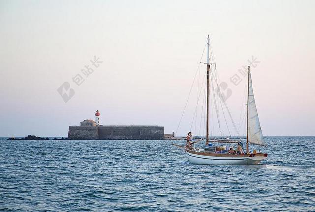 灯塔 帆船 海 海景 假日 小船 蓝色的大海 导航 翼