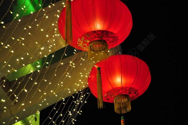 喜庆灯笼景色背景图片