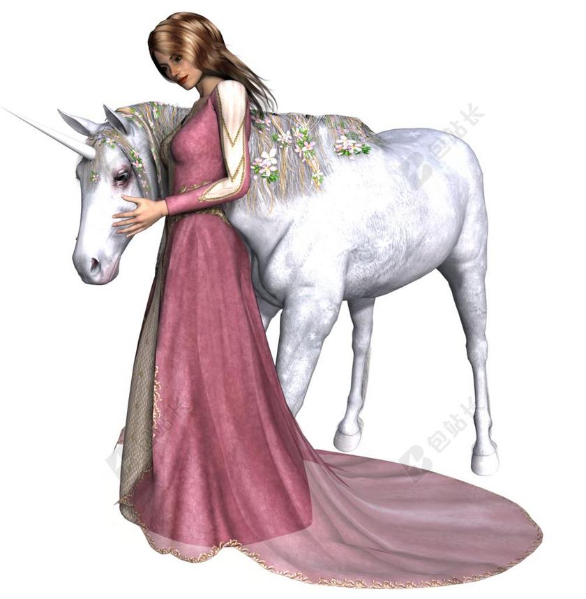 唯美独角兽仙女背景图片