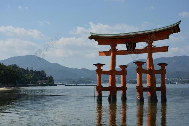 神社 牌坊 海 日本产经 严岛神社 宫岛