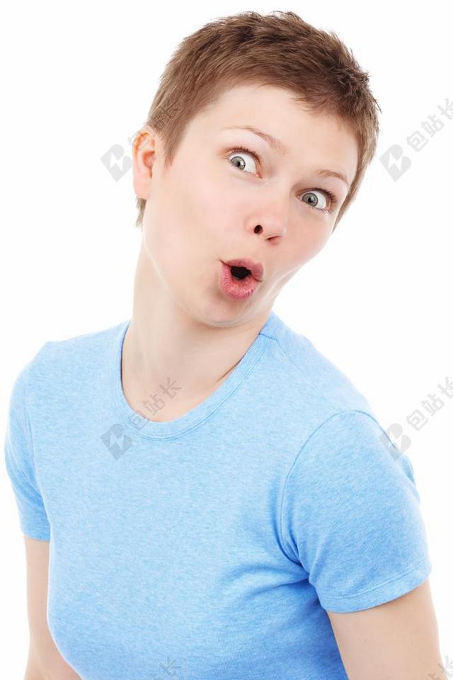 惊奇 表情 眼睛 脸 女性 女孩 孤立 寻找 开放 口