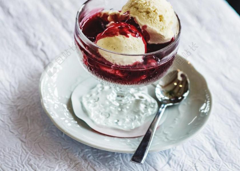 餐饮精致香草冰淇淋背景图片