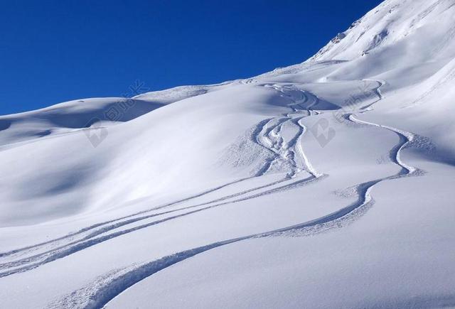 雪 景观 滑雪板 性质 冷 蓝色的天空 冬天 白 脚印