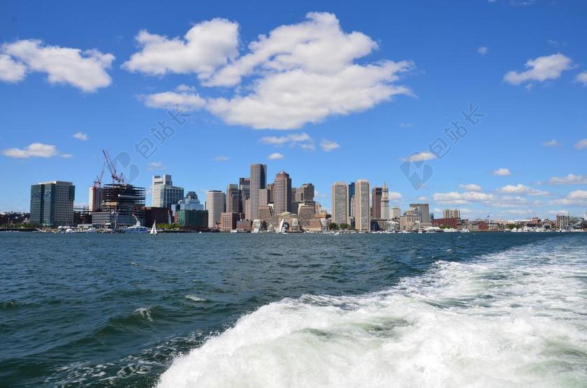 港口城市 交通 美国 波士顿 摩天大楼 波 水 海洋 城市