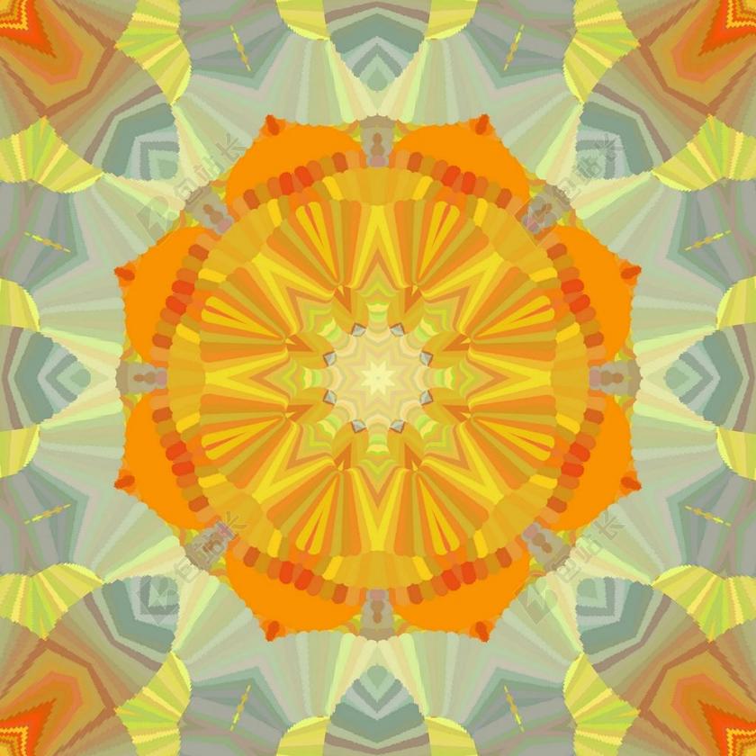 阳光 晚间 太阳 抽象 黄色 光明 万花筒 曼陀罗
