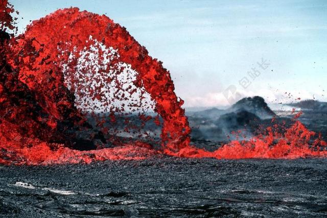 岩浆火山爆发自然生态背景图片