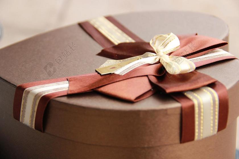 咖啡色礼物礼品盒祝福节日背景图片