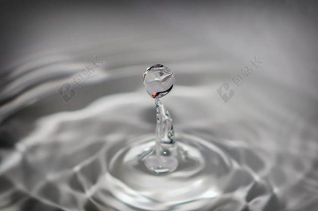 灰白水滴水珠涟漪水晶背景图片