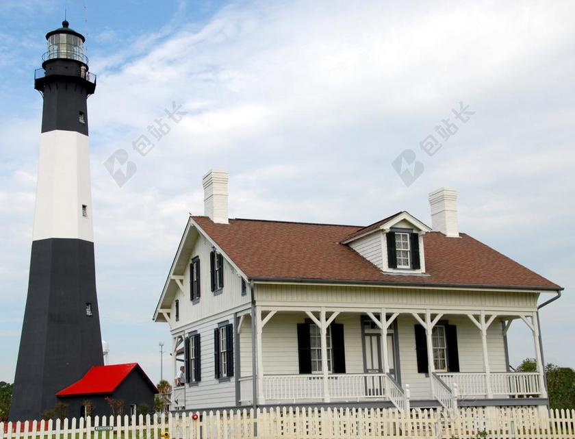 现代城市建筑简约设计灯塔背景图片