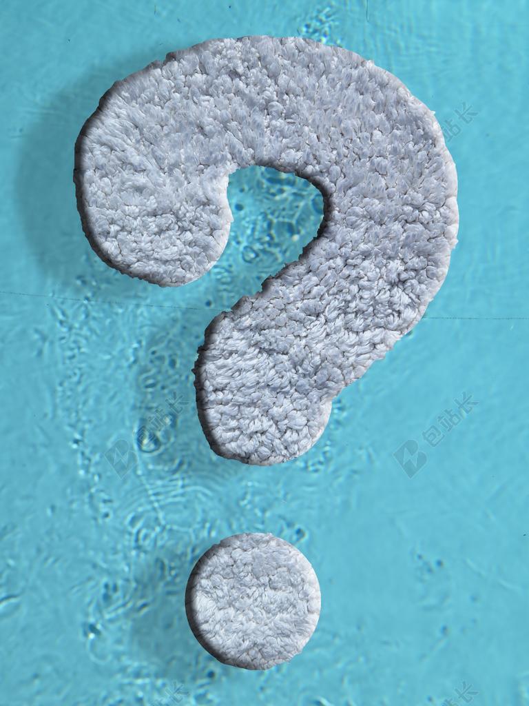 蓝色符号制作问号创作背景图片